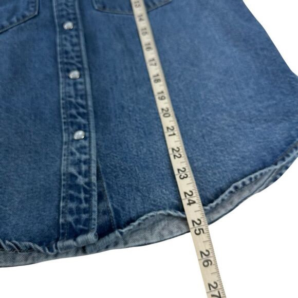 H&M Denim Pearl Snap Shirt Jacket, Small - Picture 11 of 11